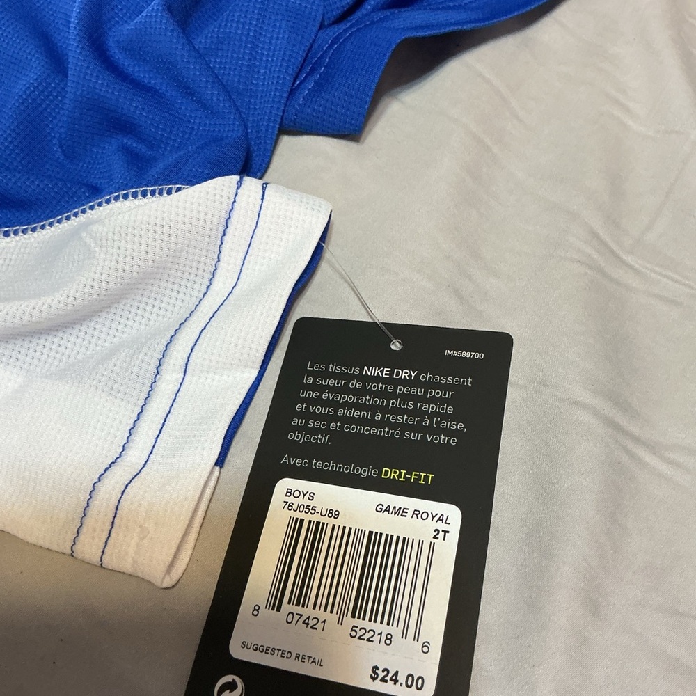 NWT Nike Dri-FIT Toddler Shirt Size 2T Blue Short Sleeve Athletic Tee - Picture 4 of 9